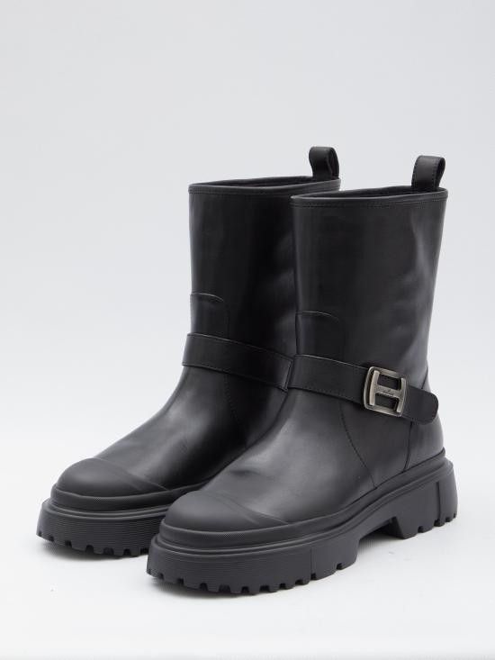 Hogan HOGAN Women Boots HXW6190FC40 BLACK Size US 10 / IT 40 - 2 Thumbnail