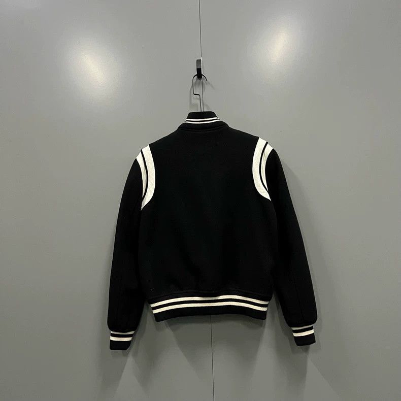 Saint Laurent Paris Saint Laurent Black and White Baseball Jacket Size US M / EU 48-50 / 2 - 2 Thumbnail