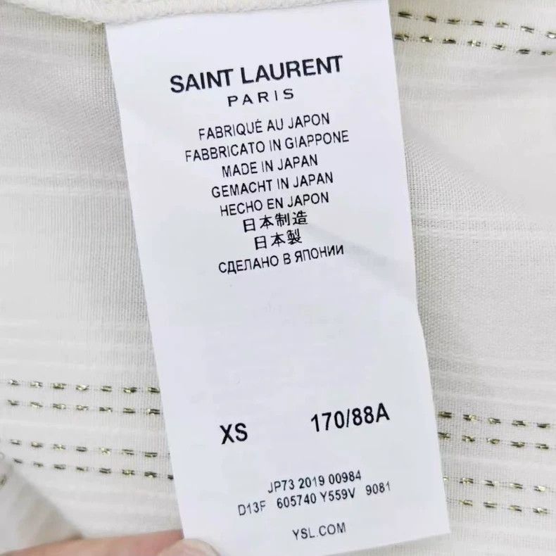 Saint Laurent Paris Saint Laurent Striped Button-Up Shirt with Pearl Buttons Size US XS / EU 42 / 0 - 5 Thumbnail