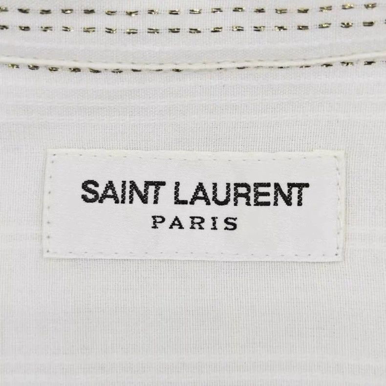 Saint Laurent Paris Saint Laurent Striped Button-Up Shirt with Pearl Buttons Size US XS / EU 42 / 0 - 4 Thumbnail