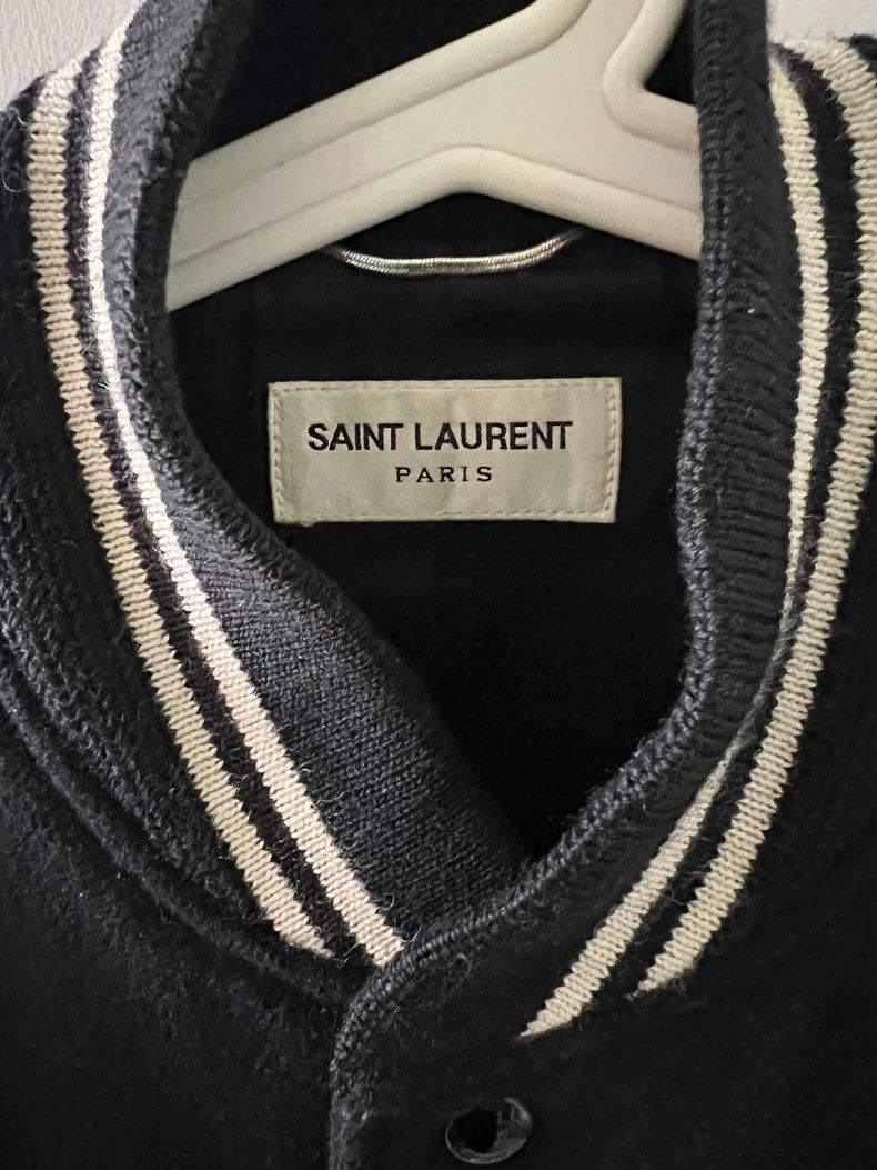 Saint Laurent Paris Saint Laurent Black Button-up Baseball Jacket Size US M / EU 48-50 / 2 - 2 Thumbnail
