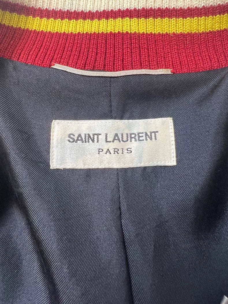 Saint Laurent Paris Saint Laurent Blue and White Satin Jacket Size US L / EU 52-54 / 3 - 4 Thumbnail