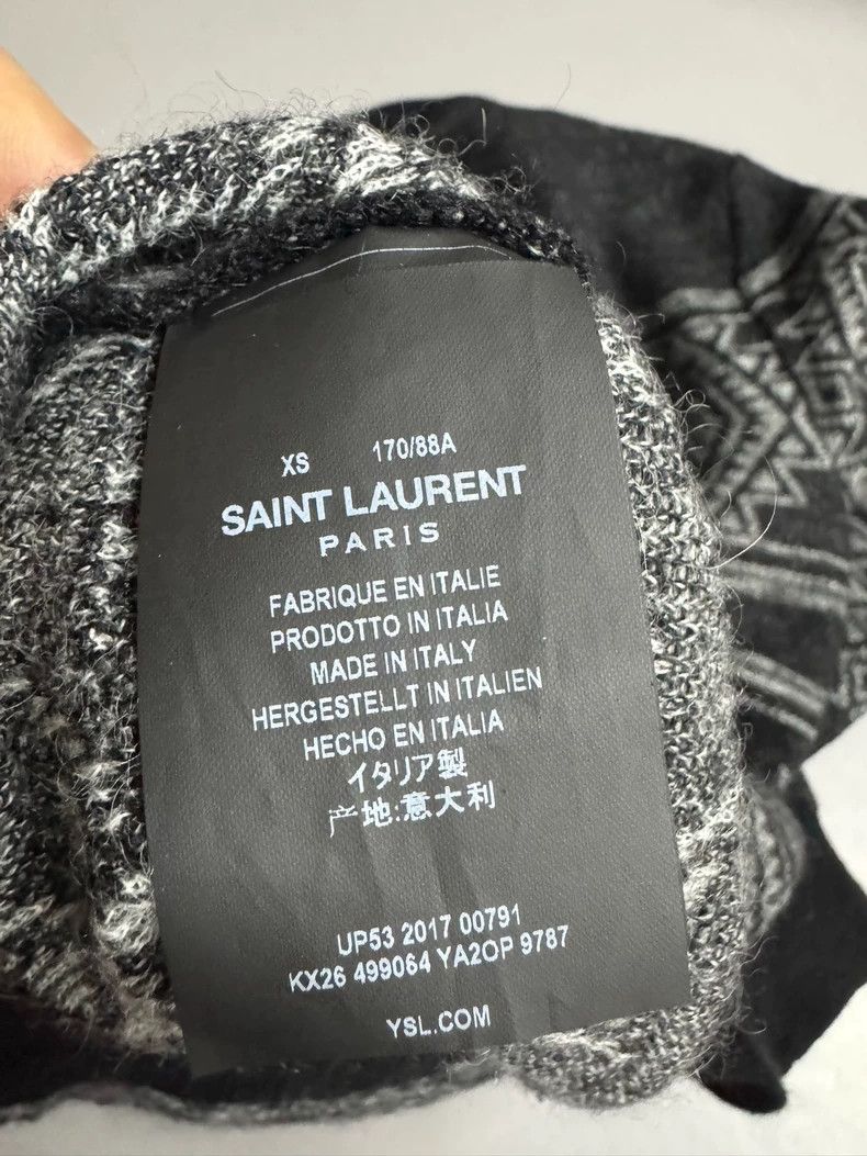 Saint Laurent Paris Gray Mohair Sweater with Pattern Size US XS / EU 42 / 0 - 4 Thumbnail
