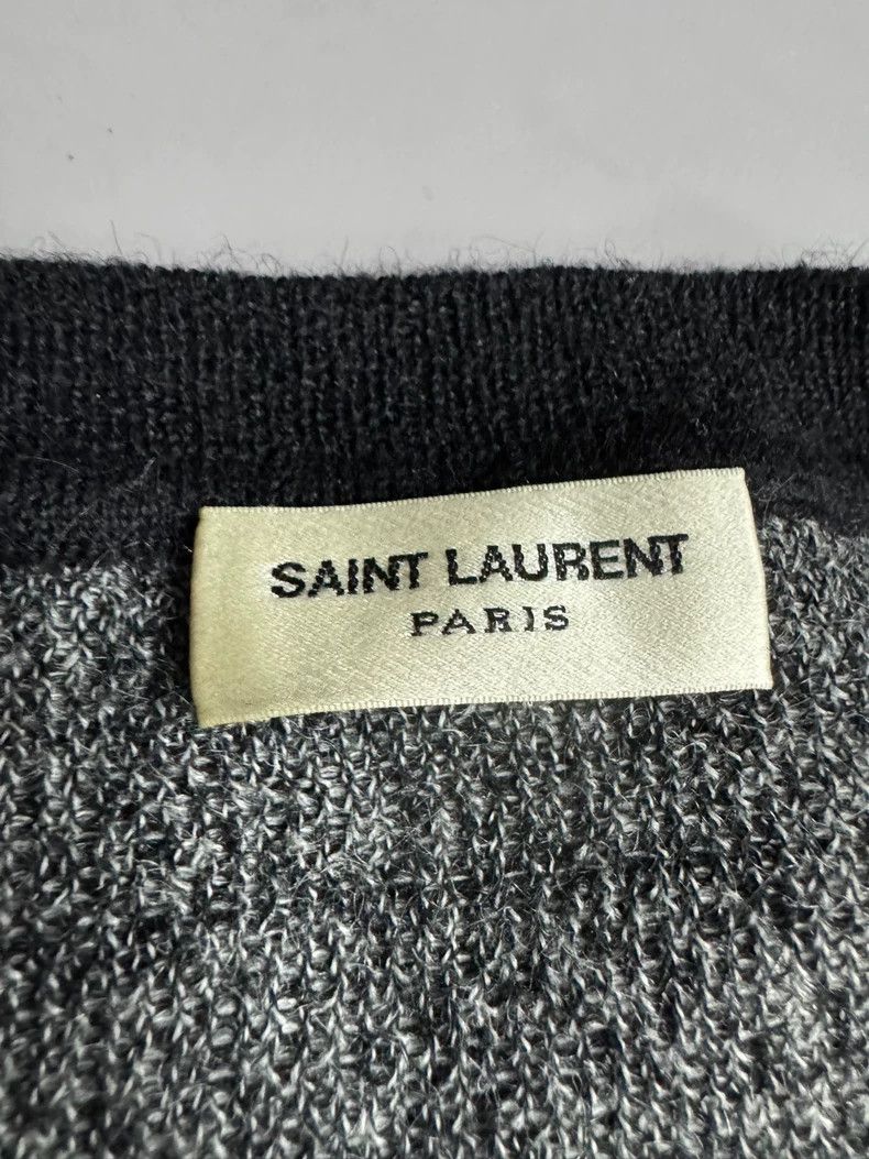 Saint Laurent Paris Gray Mohair Sweater with Pattern Size US XS / EU 42 / 0 - 2 Thumbnail