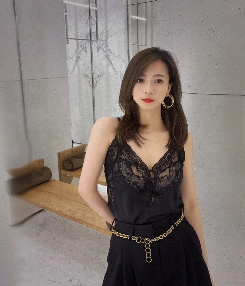 Yves Saint Laurent YSL Black Lace Cami Top with Tags Size US M / EU 48-50 / 2 - 7 Thumbnail