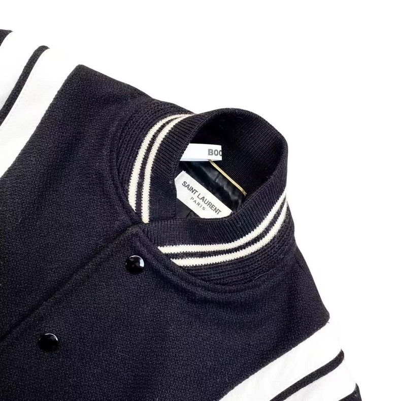 Saint Laurent Paris Saint Laurent Wool Striped Baseball Jacket Size US M / EU 48-50 / 2 - 3 Thumbnail