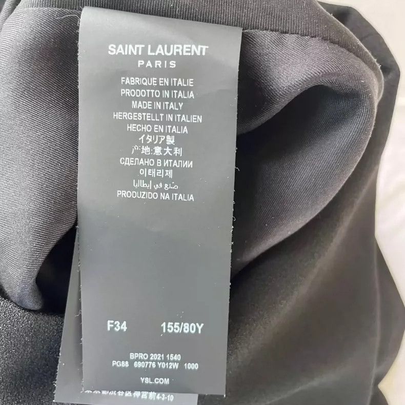 Saint Laurent Paris Saint Laurent Long Sleeve Black Playsuit Size US 34 / EU 50 - 4 Thumbnail
