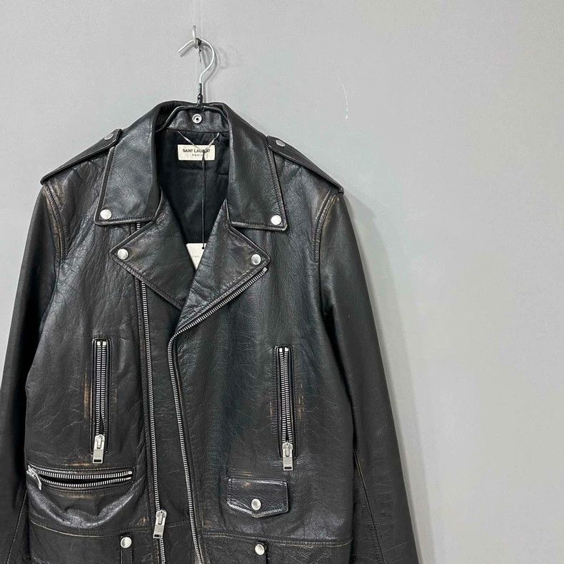 Saint Laurent Paris Saint Laurent Black Leather Jacket Size US L / EU 52-54 / 3 - 2 Thumbnail