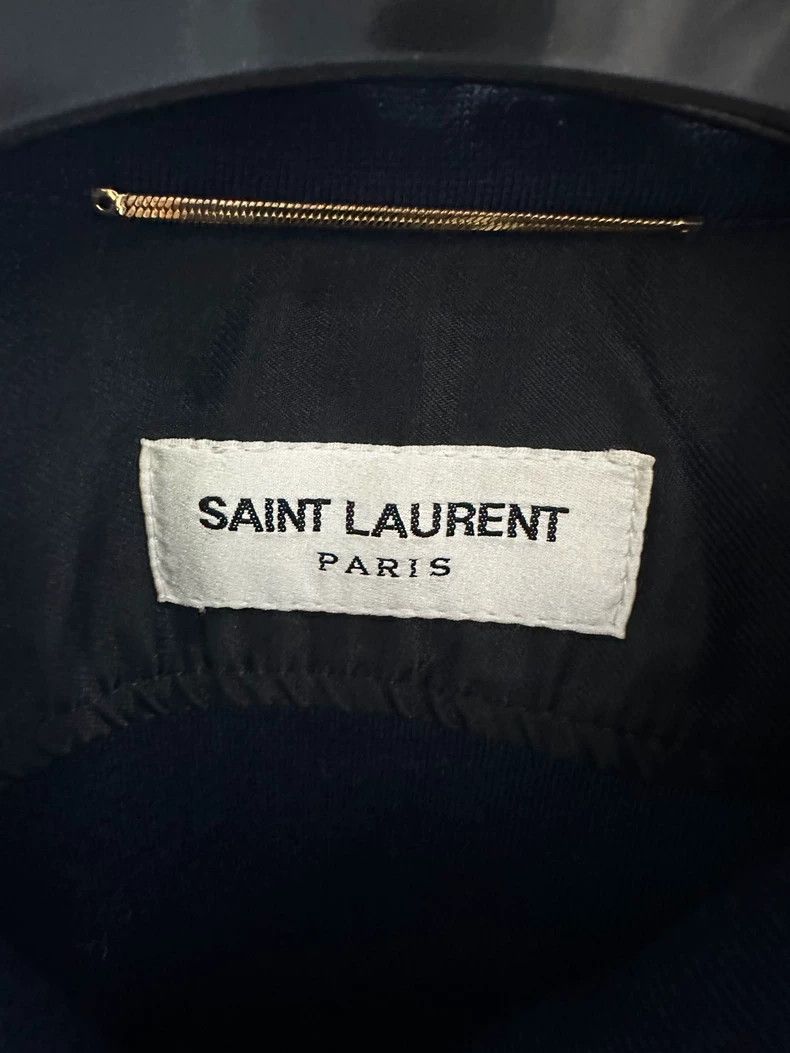 Saint Laurent Paris Saint Laurent Embroidered Logo Blue Shirt Jacket Size US M / EU 48-50 / 2 - 2 Thumbnail