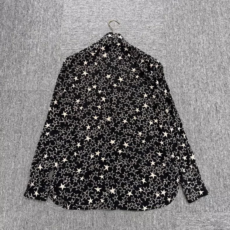 Saint Laurent Paris Black Star Print Long Sleeve Shirt Size US M / EU 48-50 / 2 - 2 Thumbnail