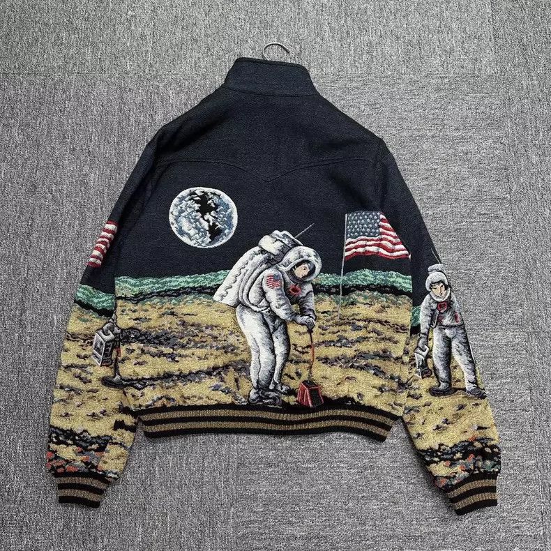 Saint Laurent Paris Astronaut Graphic Jacket with Flag Design Size US L / EU 52-54 / 3 - 2 Thumbnail