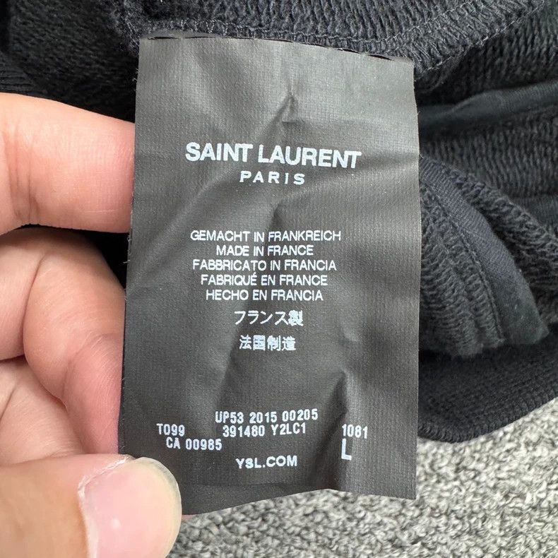 Saint Laurent Paris Black Sweatshirt with Zipper Decoration Size US L / EU 52-54 / 3 - 4 Thumbnail