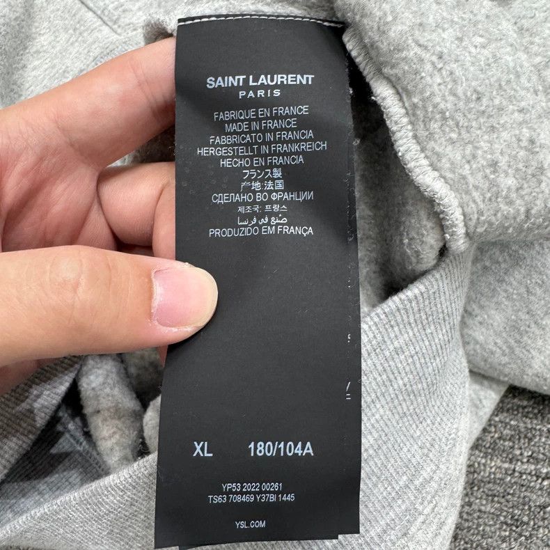 Saint Laurent Paris Cartoon Pattern Hooded Sweatshirt in Gray Size US XL / EU 56 / 4 - 6 Thumbnail