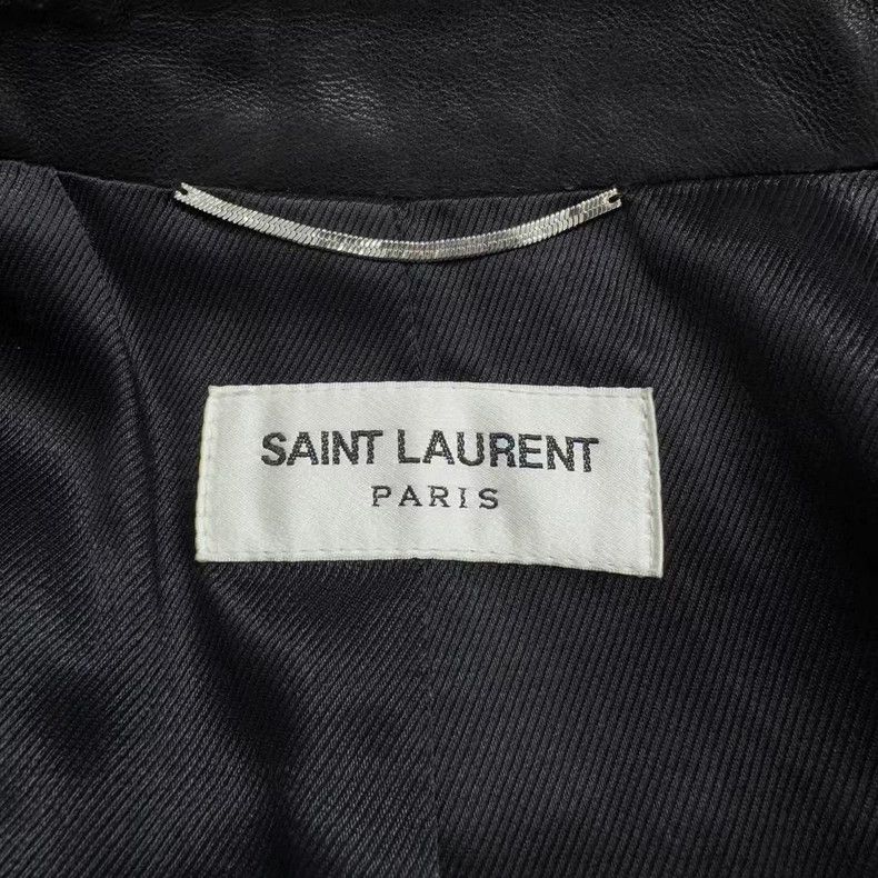 Saint Laurent Paris Black Studded Leather Motorcycle Jacket Size US L / EU 52-54 / 3 - 3 Thumbnail