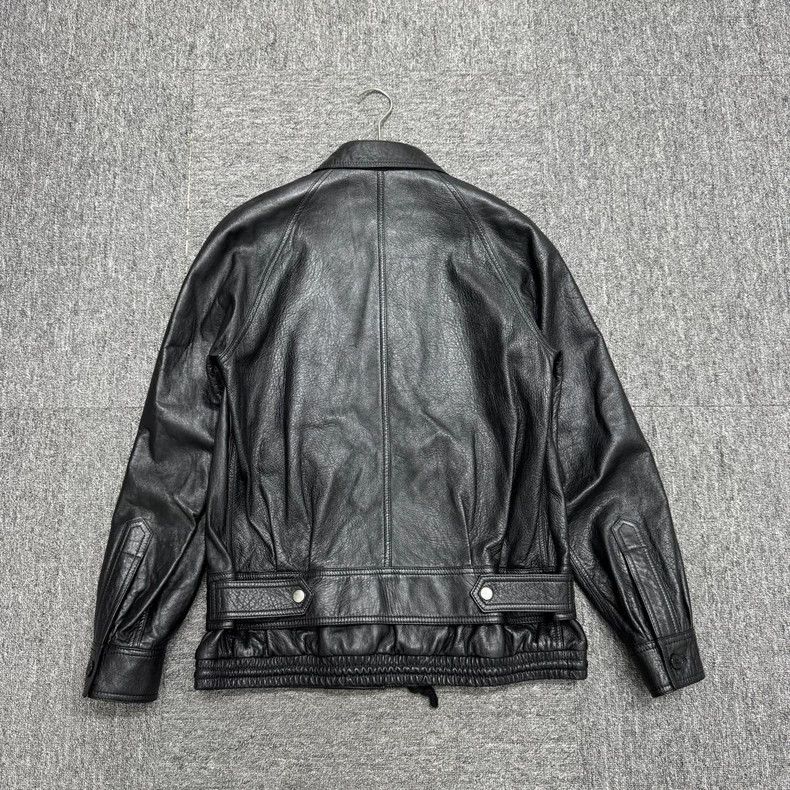 Saint Laurent Paris Black Leather Zip-Up Jacket with Pockets Size US M / EU 48-50 / 2 - 2 Thumbnail