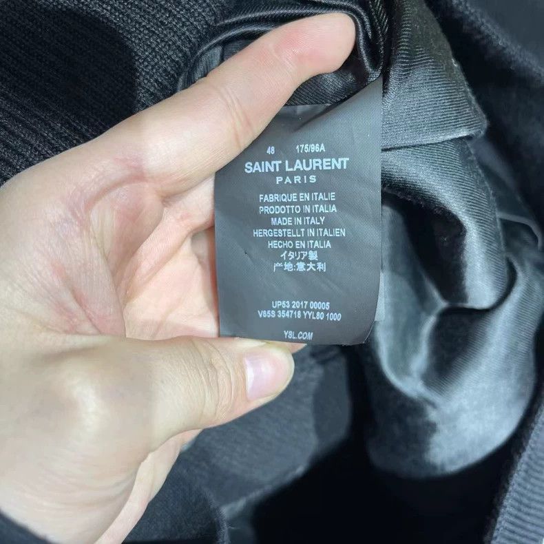 Saint Laurent Paris Black and White Baseball Jacket with Pockets Size US M / EU 48-50 / 2 - 5 Thumbnail
