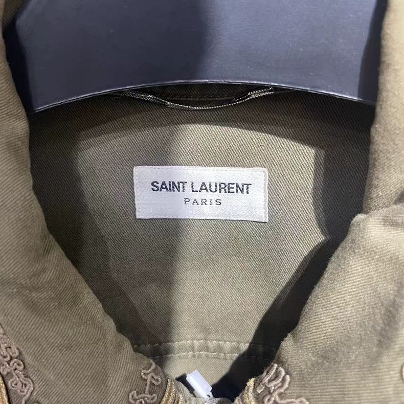 Saint Laurent Paris Saint Laurent Green Military Style Jacket Size US M / EU 48-50 / 2 - 3 Thumbnail
