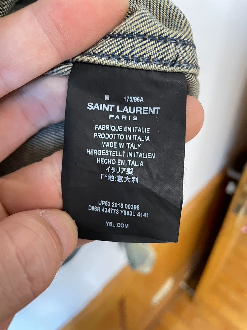 Saint Laurent Paris Saint Laurent Light Blue Denim Jacket Size US M / EU 48-50 / 2 - 4 Thumbnail
