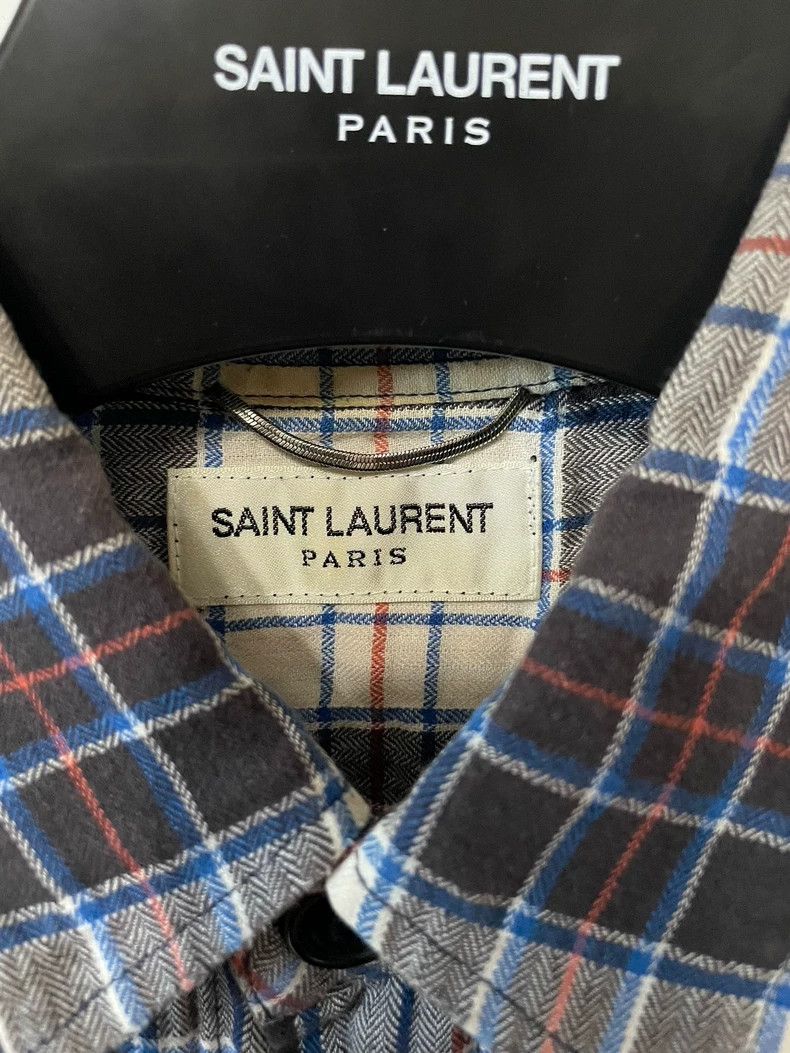 Saint Laurent Paris Saint Laurent Plaid Shirt with Frayed Edges Size US XS / EU 42 / 0 - 2 Thumbnail