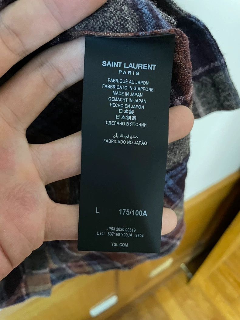 Saint Laurent Paris Saint Laurent Short Sleeve Flannel Shirt Size US L / EU 52-54 / 3 - 4 Thumbnail
