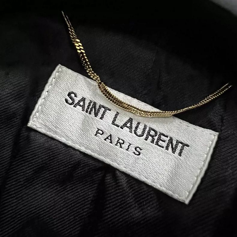 Saint Laurent Paris Saint Laurent Burgundy Contrast Baseball Jacket Size US M / EU 48-50 / 2 - 3 Thumbnail