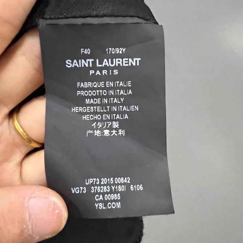 Saint Laurent Paris Saint Laurent Burgundy Contrast Baseball Jacket Size US M / EU 48-50 / 2 - 4 Thumbnail