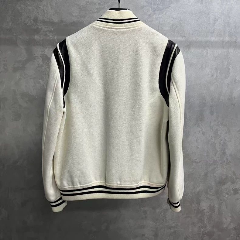 Saint Laurent Paris Saint Laurent White Striped Casual Long Sleeve Jacket Size US M / EU 48-50 / 2 - 2 Thumbnail