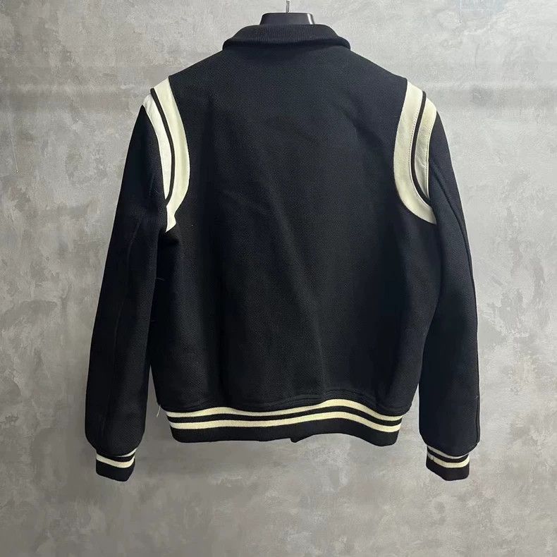 Saint Laurent Paris Black Striped Casual Baseball Jacket Size US L / EU 52-54 / 3 - 2 Thumbnail