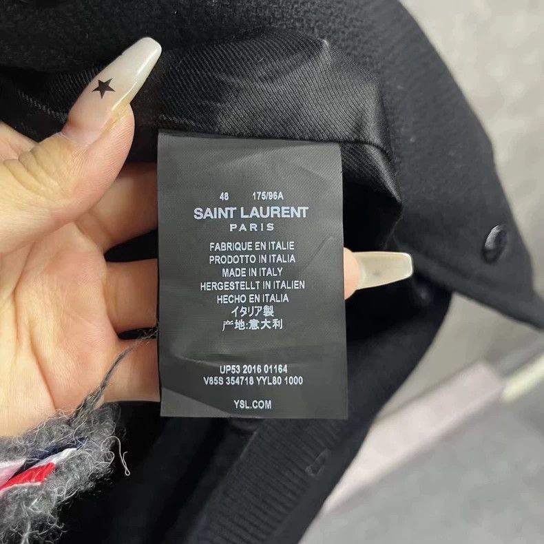 Saint Laurent Paris Black Striped Casual Baseball Jacket Size US L / EU 52-54 / 3 - 3 Thumbnail