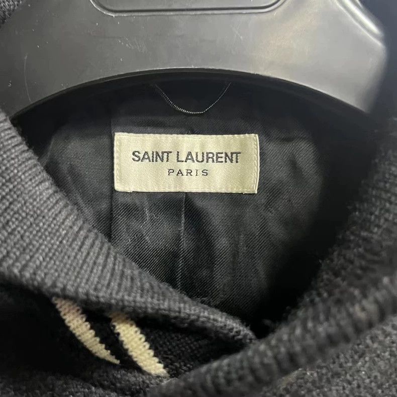 Saint Laurent Paris Black Striped Casual Baseball Jacket Size US L / EU 52-54 / 3 - 4 Thumbnail