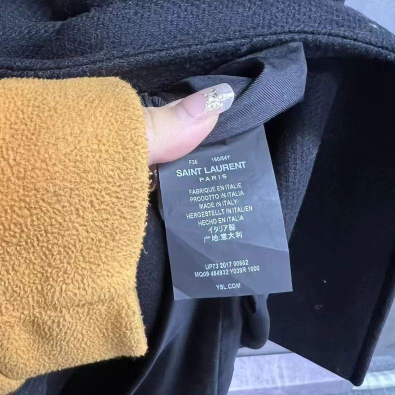 Saint Laurent Paris Saint Laurent Black Double-Breasted Coat Jacket Size US S / EU 44-46 / 1 - 4 Thumbnail