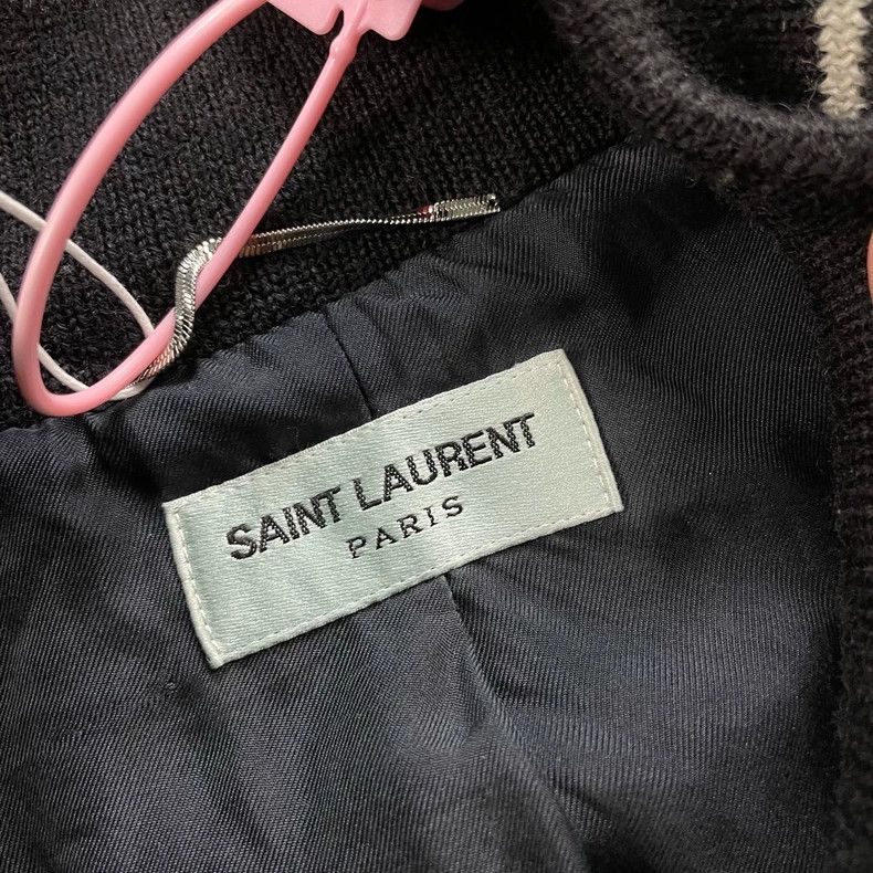 Saint Laurent Paris Saint Laurent Black and White Baseball Jacket Size US M / EU 48-50 / 2 - 4 Thumbnail