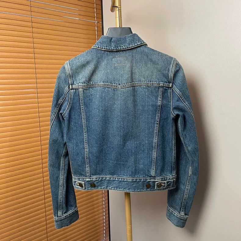 Yves Saint Laurent YSL Deep Blue Wash Denim Jacket Size S Size US S / EU 44-46 / 1 - 2 Thumbnail