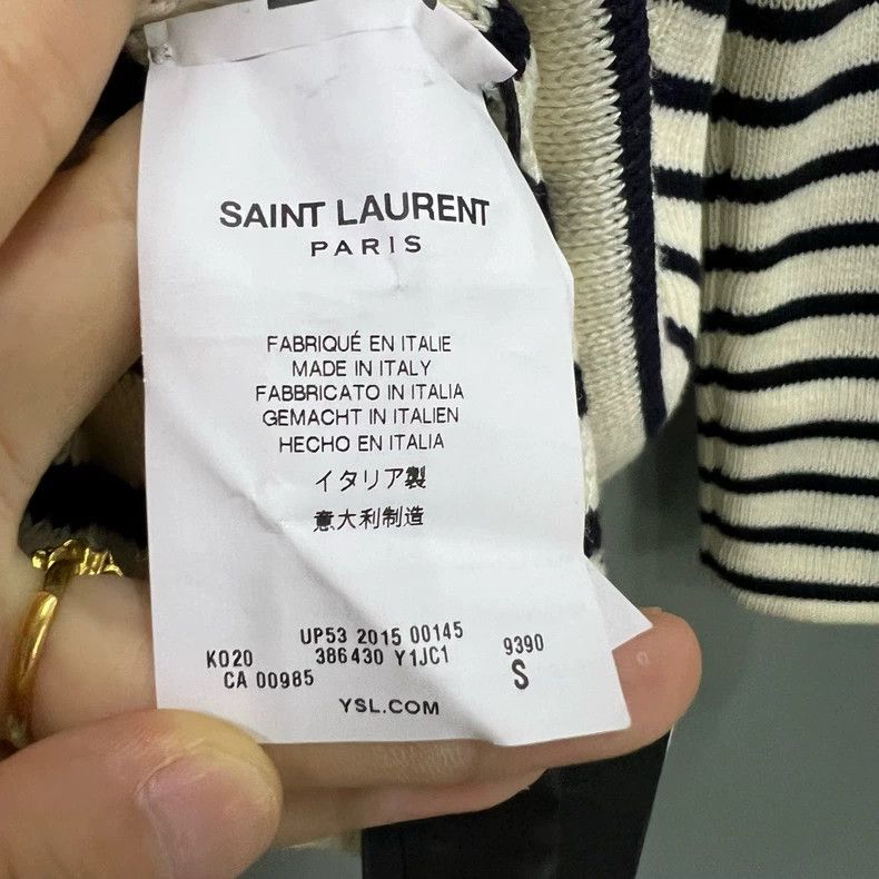 Saint Laurent Paris Saint Laurent Striped Turtleneck Long Sleeve Top Size US S / EU 44-46 / 1 - 4 Thumbnail