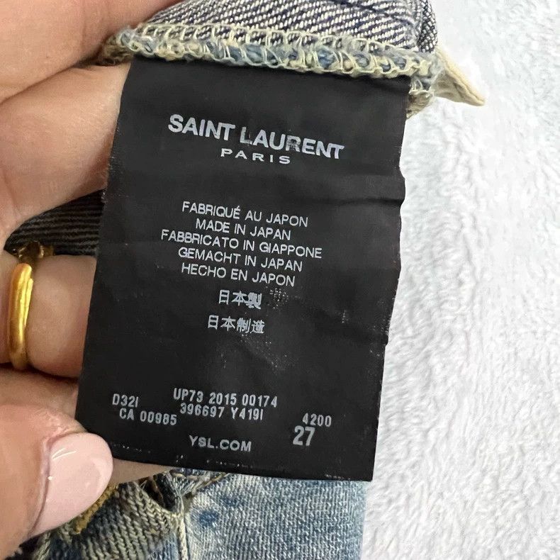 Saint Laurent Paris Saint Laurent Distressed Denim Pants Size 27 Size US 27 - 4 Thumbnail