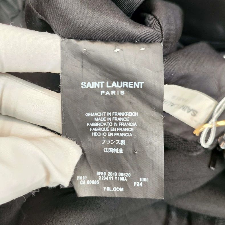 Saint Laurent Paris Black Wool Dress with Sheer Sleeves Size US 34 / EU 50 - 4 Thumbnail