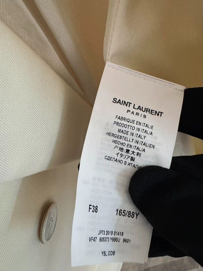 Saint Laurent Double-Breasted White Blazer