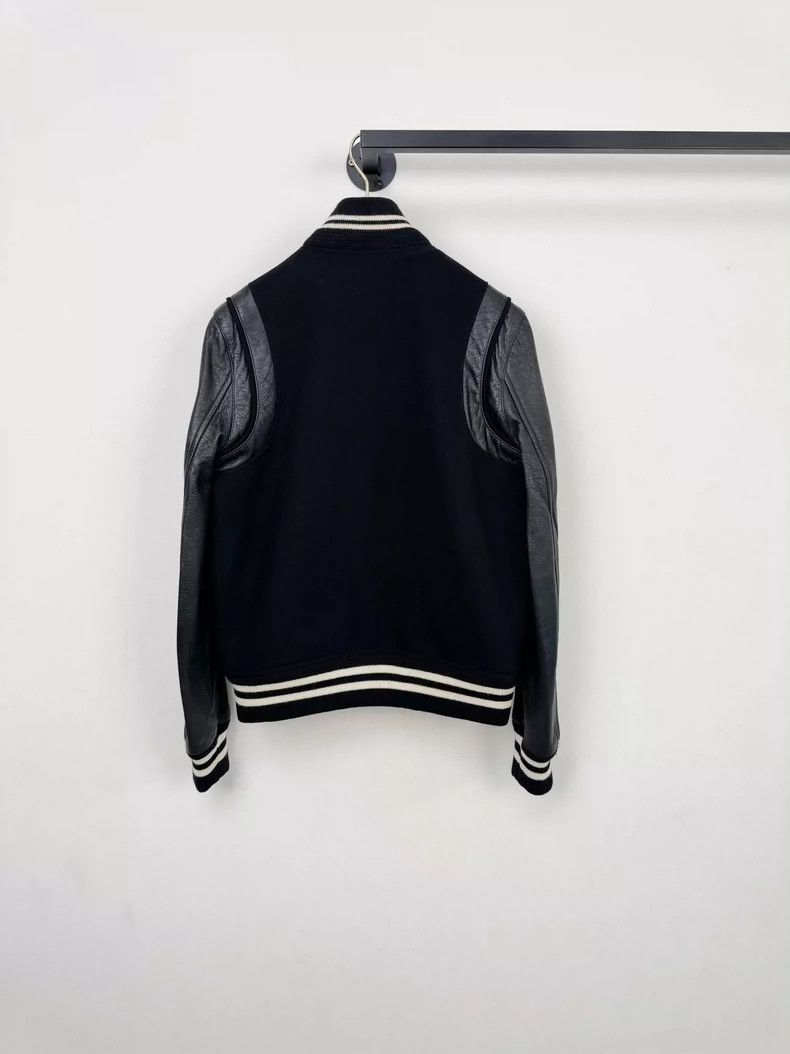 Saint Laurent Paris Saint Laurent Baseball Jacket with Leather Sleeves Size US L / EU 52-54 / 3 - 5 Thumbnail
