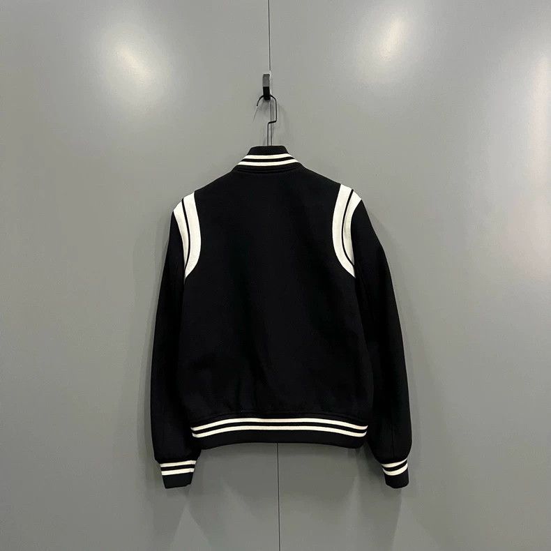 Saint Laurent Paris Saint Laurent Black and White Baseball Jacket Size US L / EU 52-54 / 3 - 3 Thumbnail