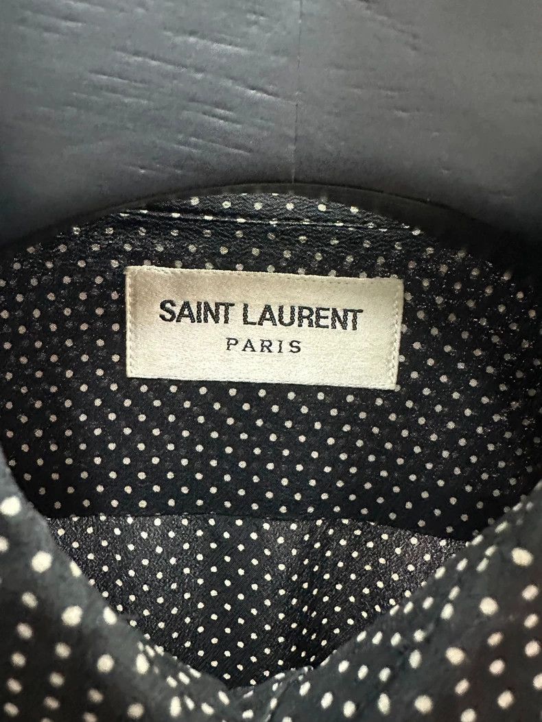 Saint Laurent Paris Saint Laurent Black Dot Silk Shirt Size US M / EU 48-50 / 2 - 3 Thumbnail