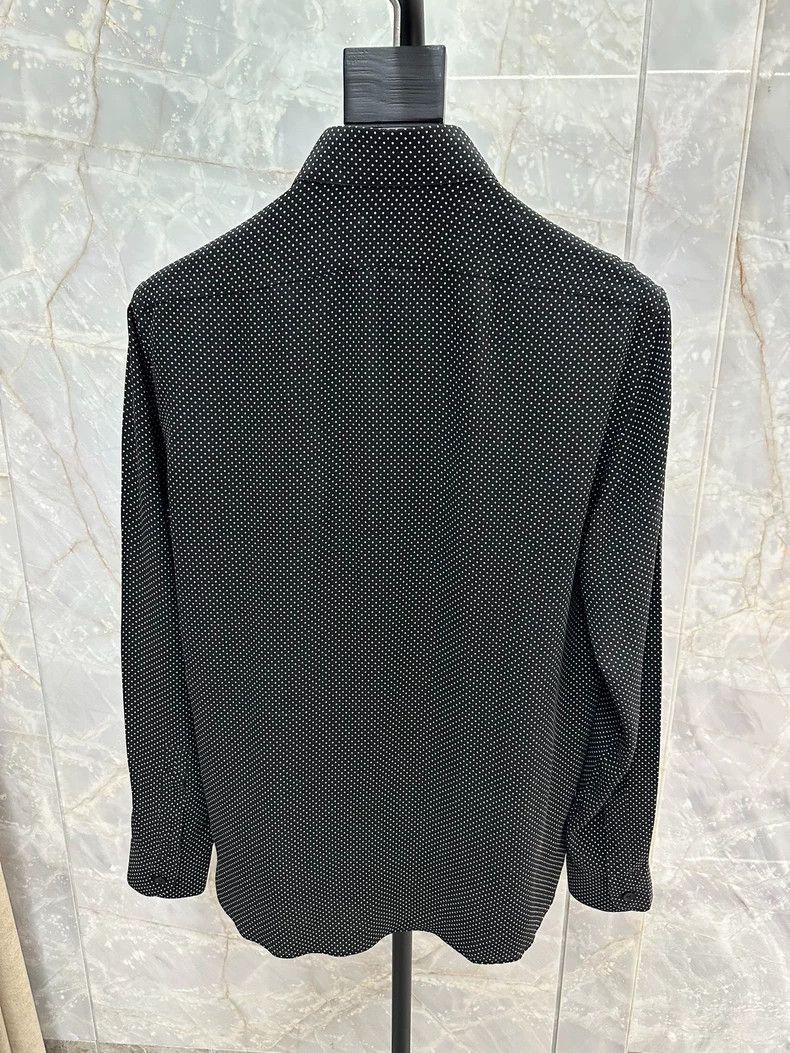 Saint Laurent Paris Saint Laurent Black Dot Silk Shirt Size US M / EU 48-50 / 2 - 2 Thumbnail