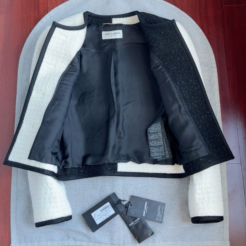 Saint Laurent Paris Saint Laurent Classic Textured Blazer Jacket Size US XS / EU 42 / 0 - 4 Thumbnail