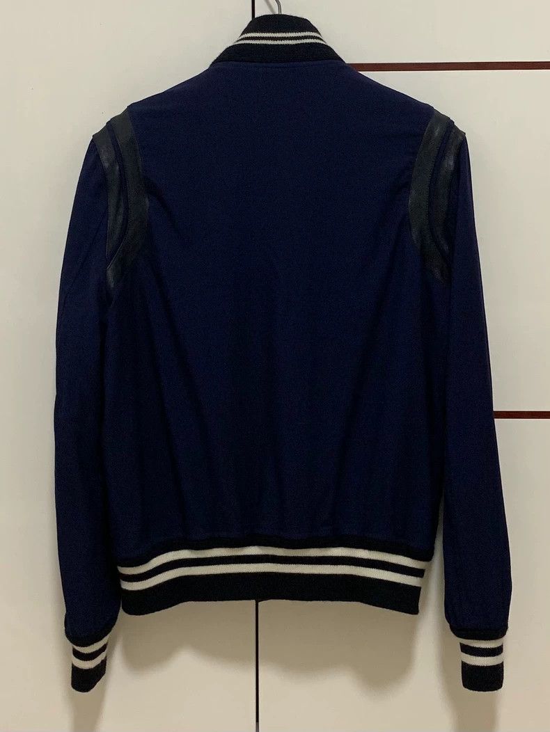 Saint Laurent Paris Saint Laurent Blue Leather Baseball Jacket Size US L / EU 52-54 / 3 - 2 Thumbnail