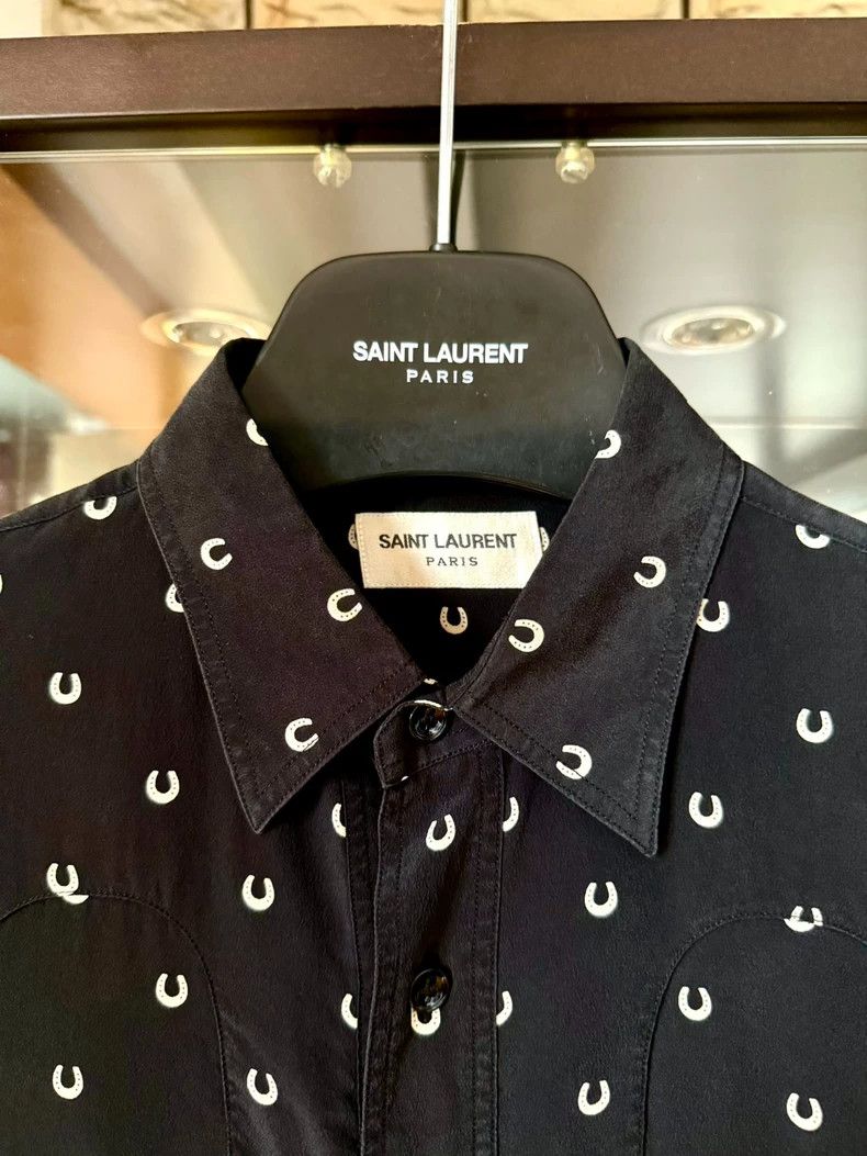 Saint Laurent Paris Saint Laurent Silk Shirt with Double Pockets Size US S / EU 44-46 / 1 - 3 Thumbnail
