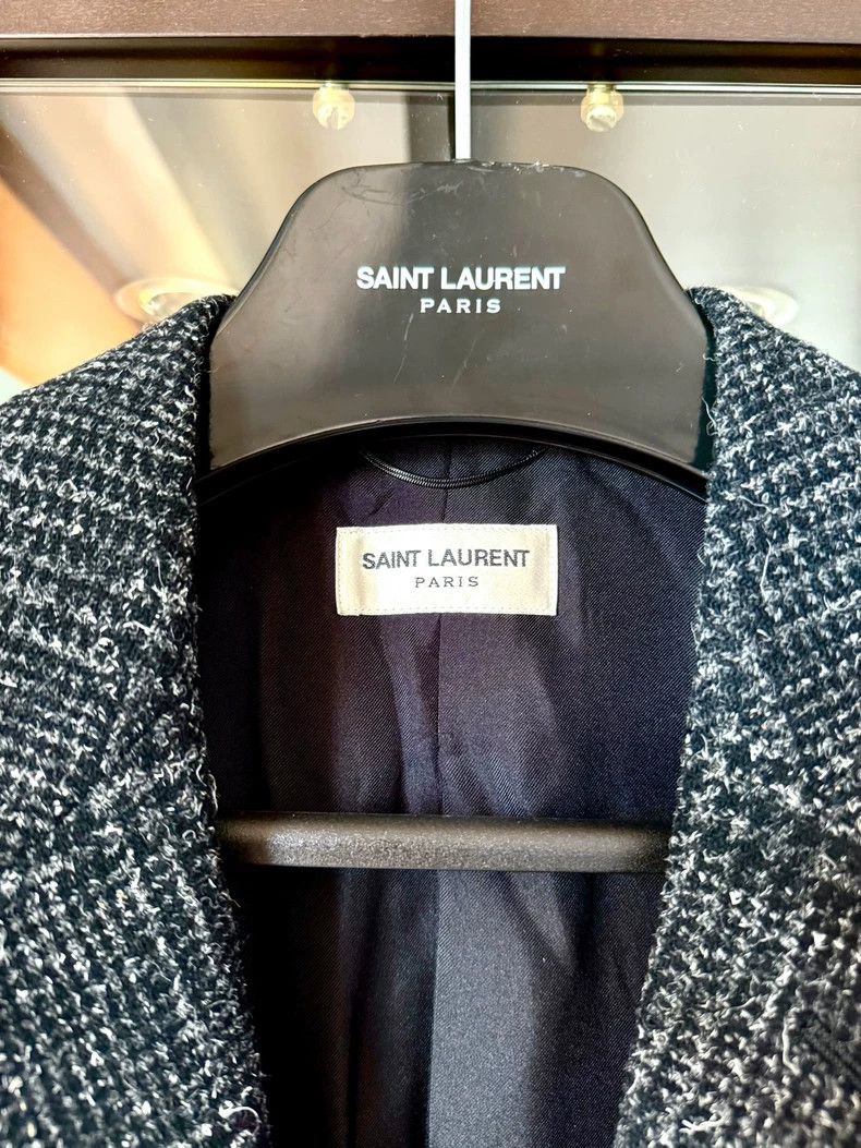 Saint Laurent Paris Saint Laurent Black Gray Prince of Wales Blazer Size US M / EU 48-50 / 2 - 3 Thumbnail