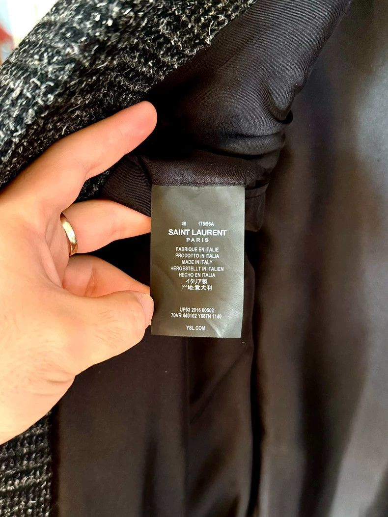 Saint Laurent Paris Saint Laurent Black Gray Prince of Wales Blazer Size US M / EU 48-50 / 2 - 5 Thumbnail