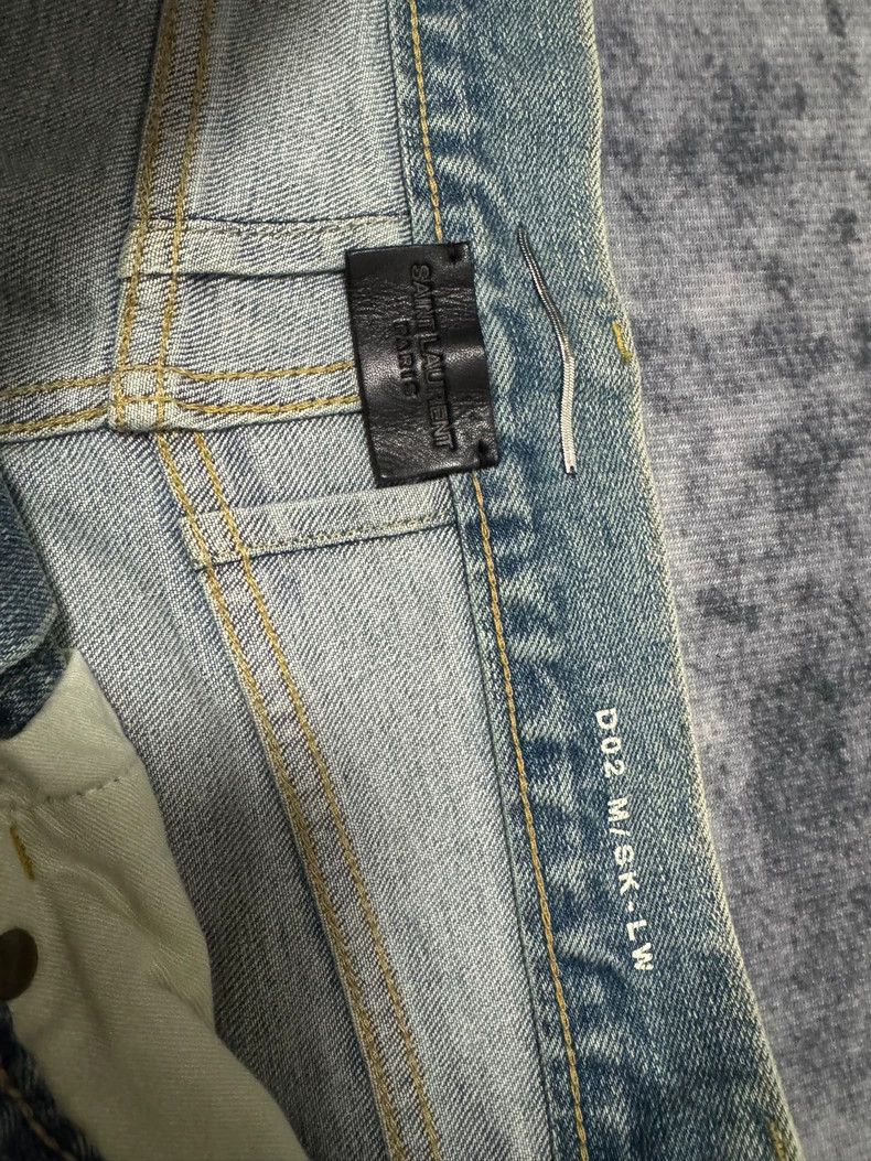 Saint Laurent Paris Saint Laurent Distressed Blue Denim Pants Size US 29 - 6 Thumbnail