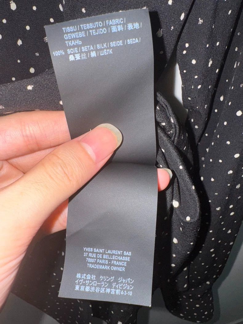 Saint Laurent Paris Saint Laurent Black Polka Dot Silk Shirt Size US S / EU 44-46 / 1 - 8 Thumbnail