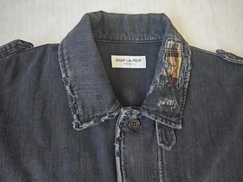Saint Laurent Paris Saint Laurent Distressed Denim Jacket Size US M / EU 48-50 / 2 - 4 Thumbnail
