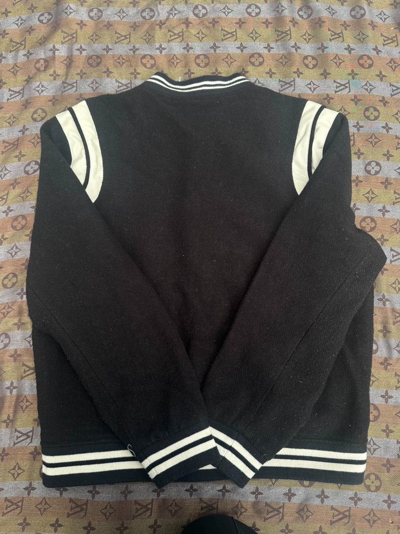 Yves Saint Laurent YSL Baseball Jacket with White Stripes Size US M / EU 48-50 / 2 - 2 Thumbnail